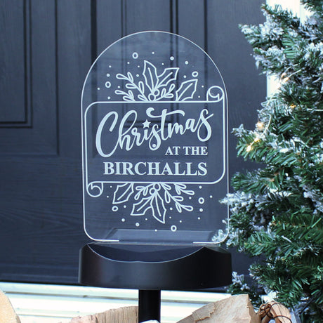 Personalised Family Christmas Outdoor Solar Light: 6 - Solar Lights By Gift Moments