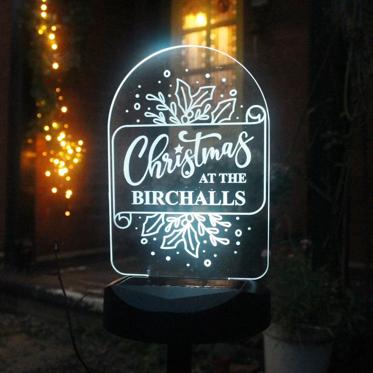 Personalised Family Christmas Outdoor Solar Light: 1 - Solar Lights By Gift Moments