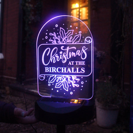 Personalised Family Christmas Outdoor Solar Light: 7 - Solar Lights By Gift Moments