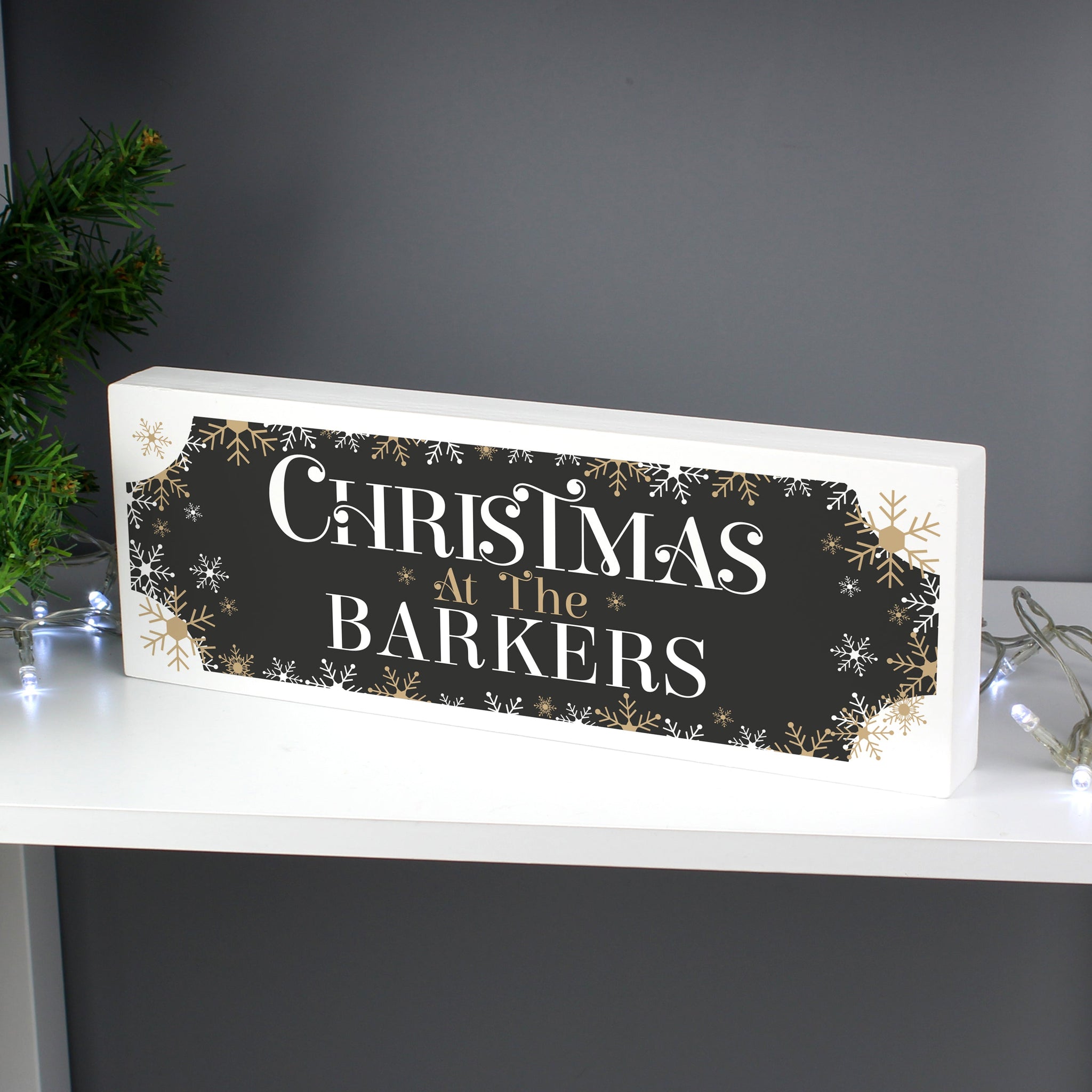 Personalised Family Christmas Wooden Mantel Ornament: 3 - Christmas Decorations By Gift Moments