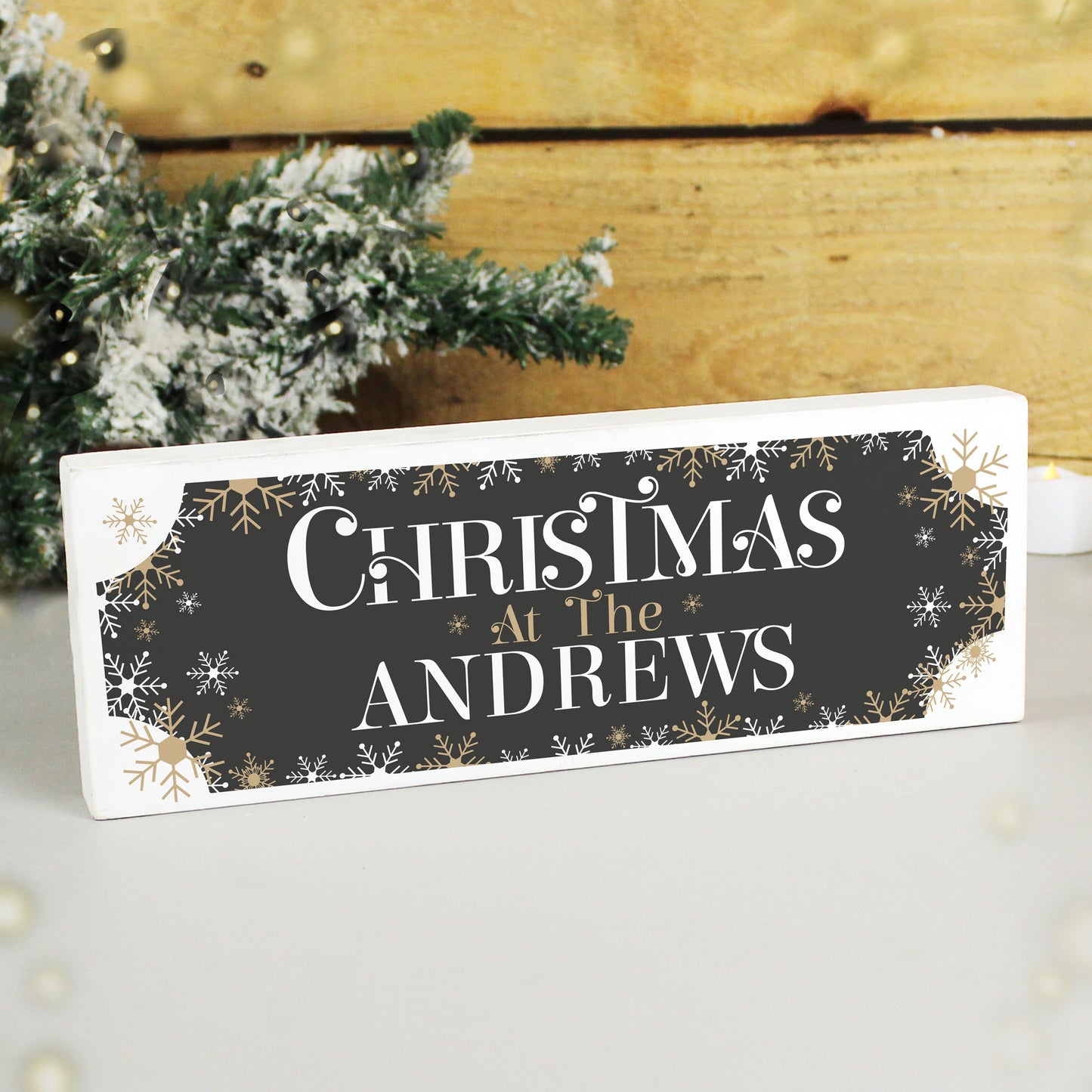 Personalised Family Christmas Wooden Mantel Ornament: 1 - Christmas Decorations By Gift Moments