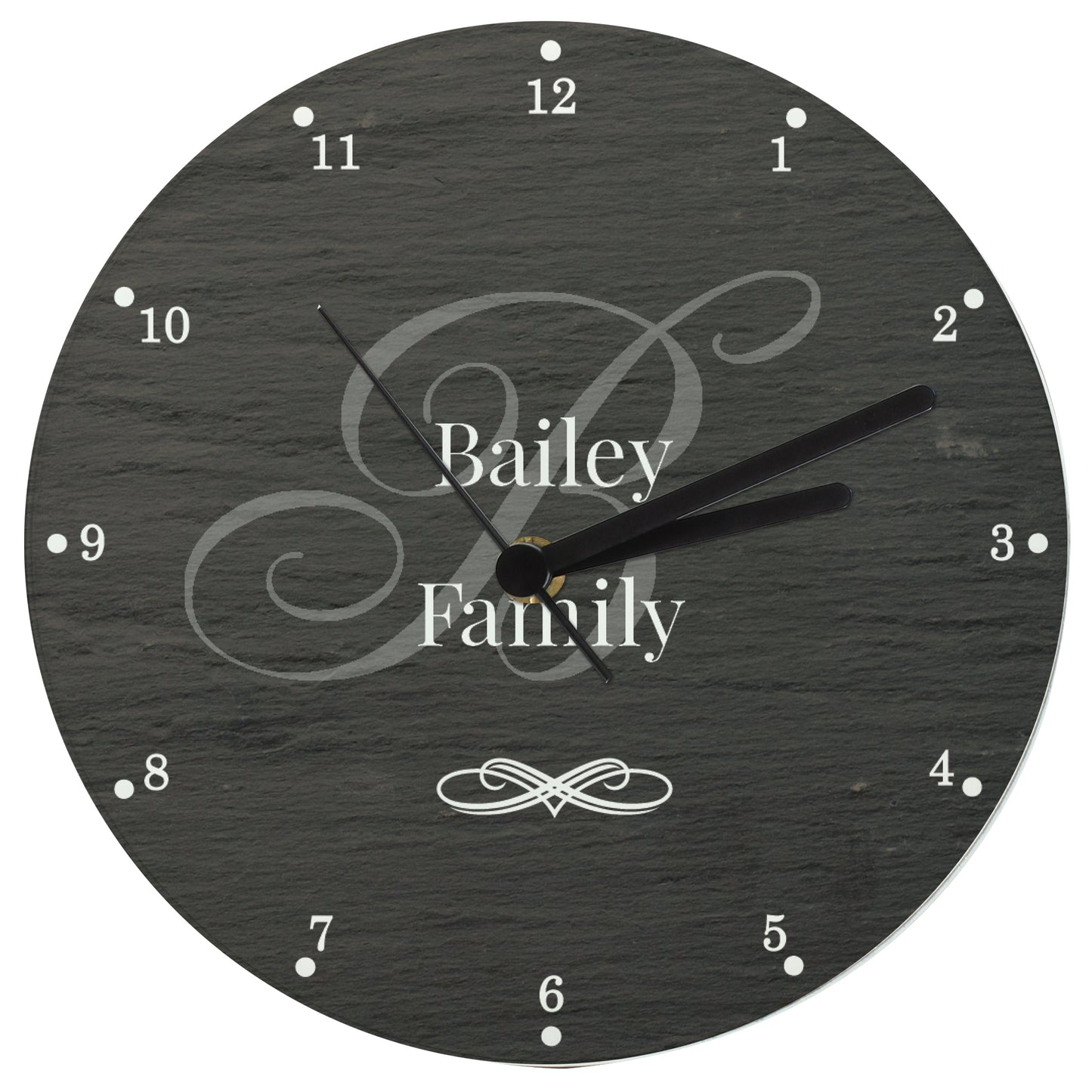 Personalised Family Glass Clock: 4 - Clocks By Gift Moments