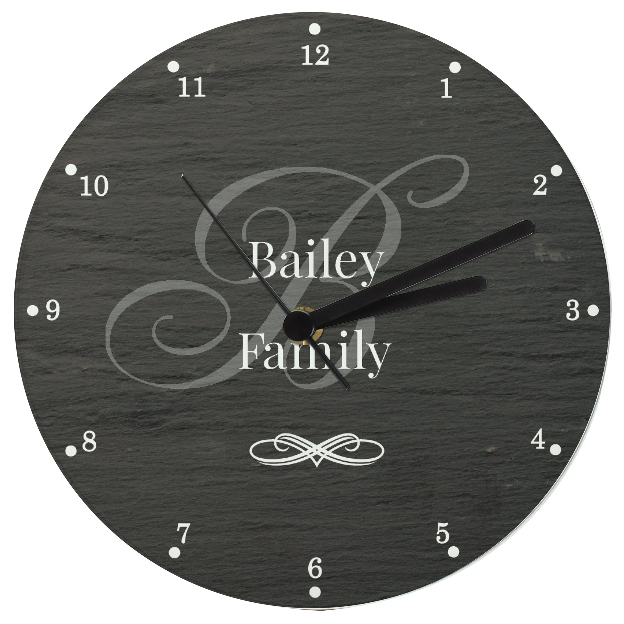 Personalised Family Glass Clock: 4 - Clocks By Gift Moments