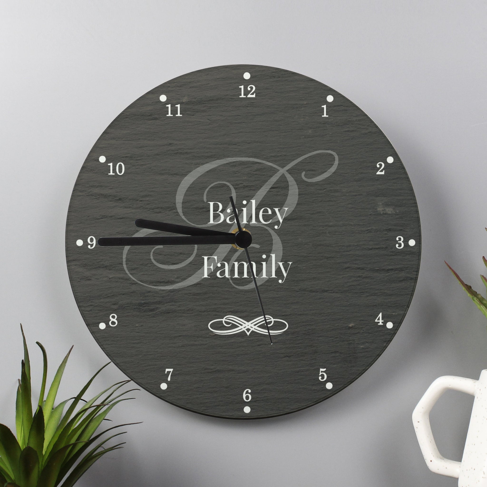 Personalised Family Glass Clock: 2 - Clocks By Gift Moments