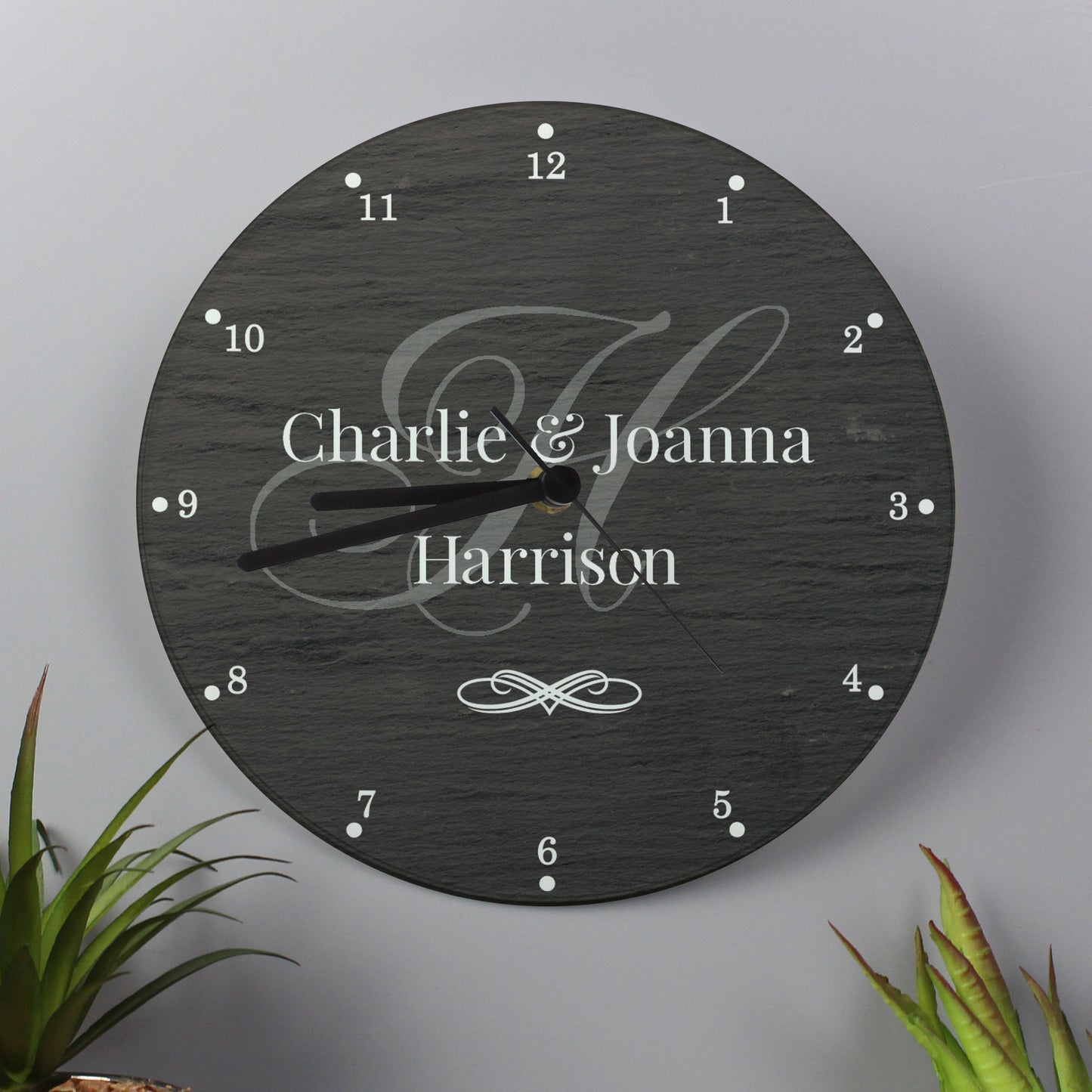 Personalised Family Glass Clock: 3 - Clocks By Gift Moments