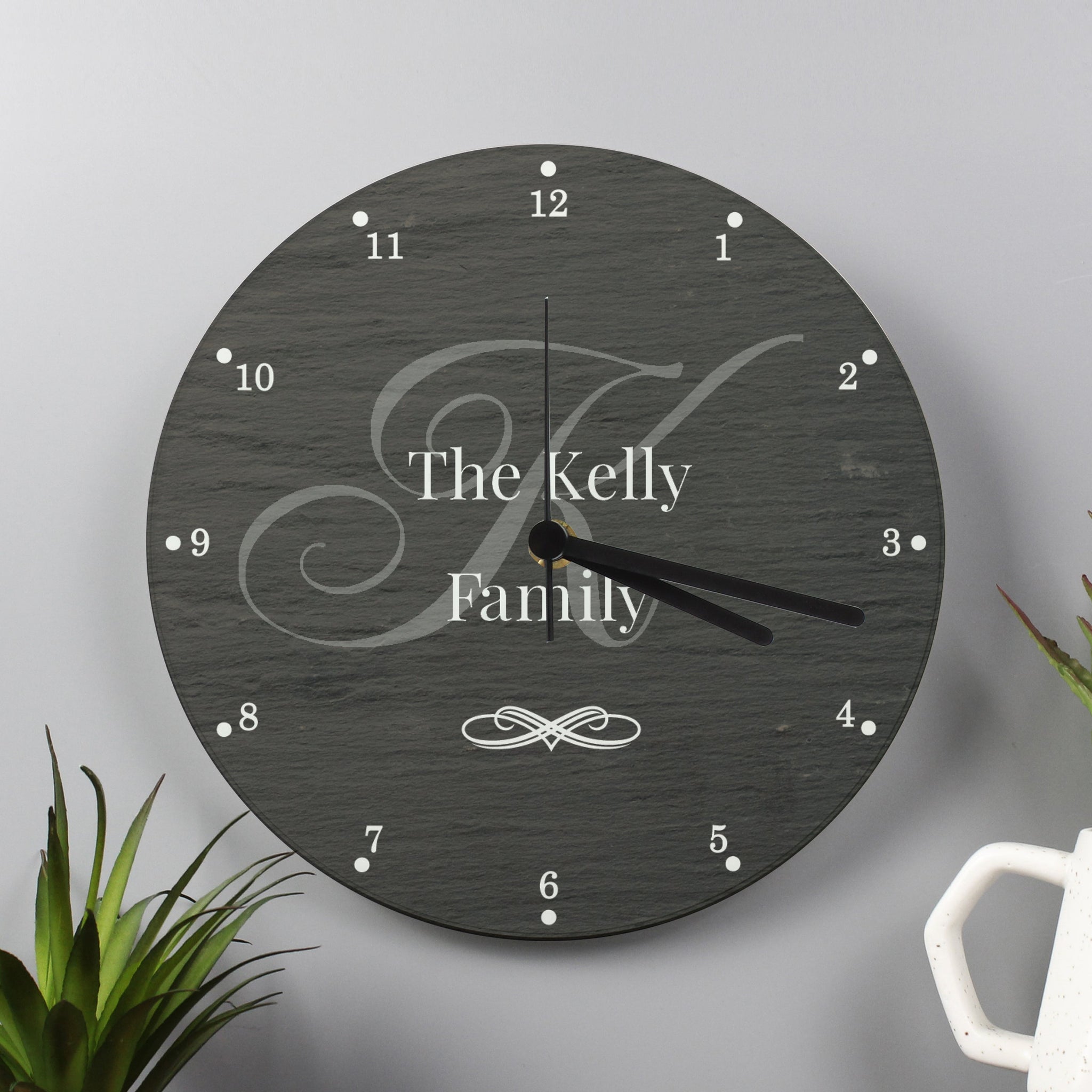 Personalised Family Glass Clock: 1 - Clocks By Gift Moments