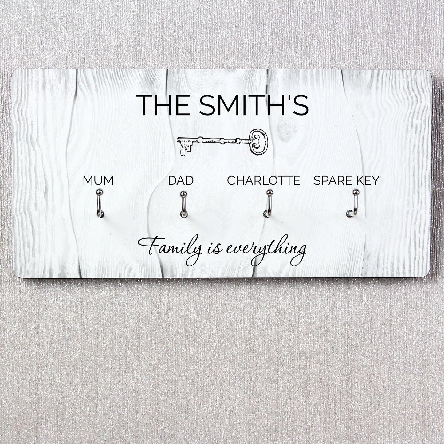 Personalised Family House Key Hooks: 3 - Signs & Plaques By Gift Moments