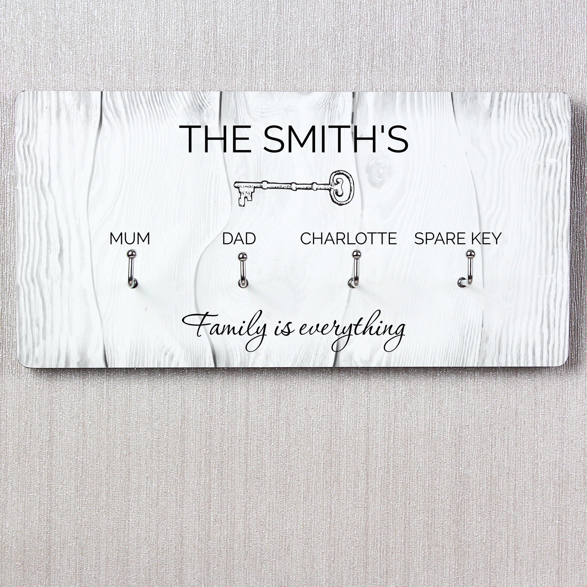Personalised Family House Key Hooks: 3 - Signs & Plaques By Gift Moments