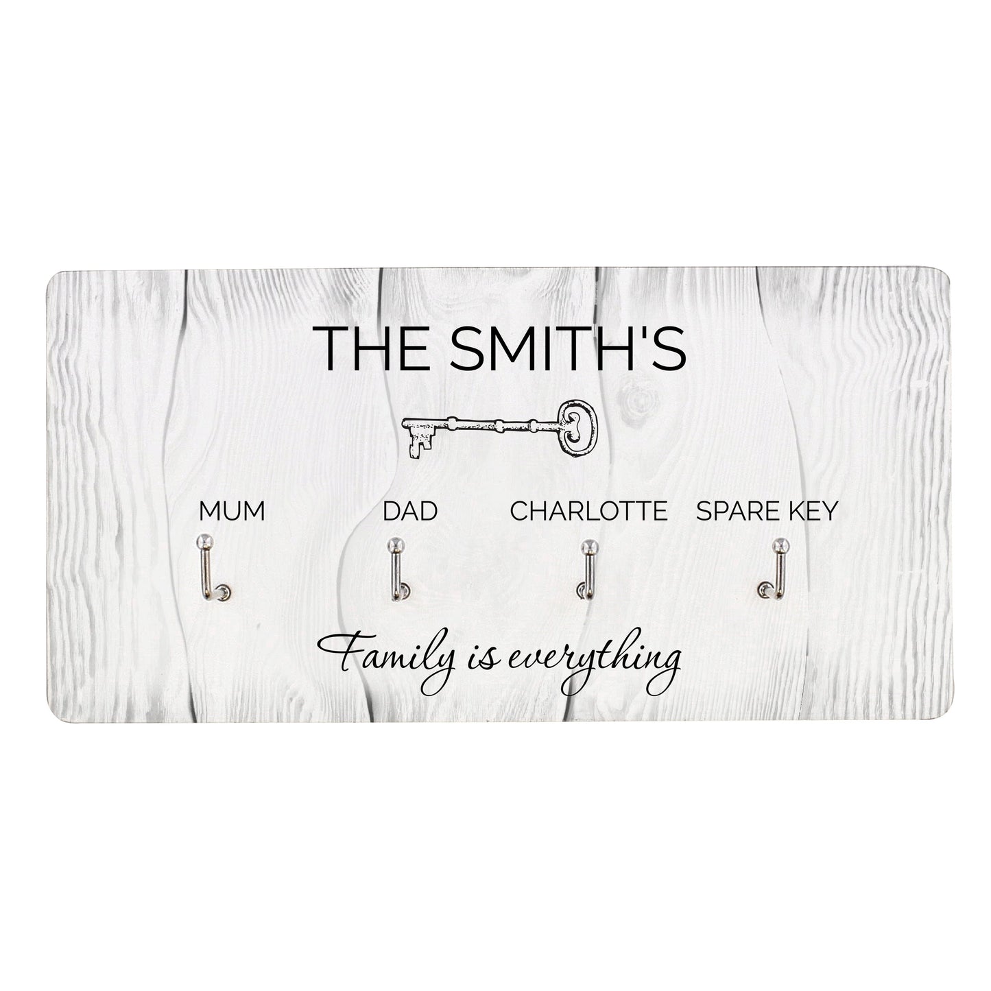 Personalised Family House Key Hooks: 8 - Signs & Plaques By Gift Moments