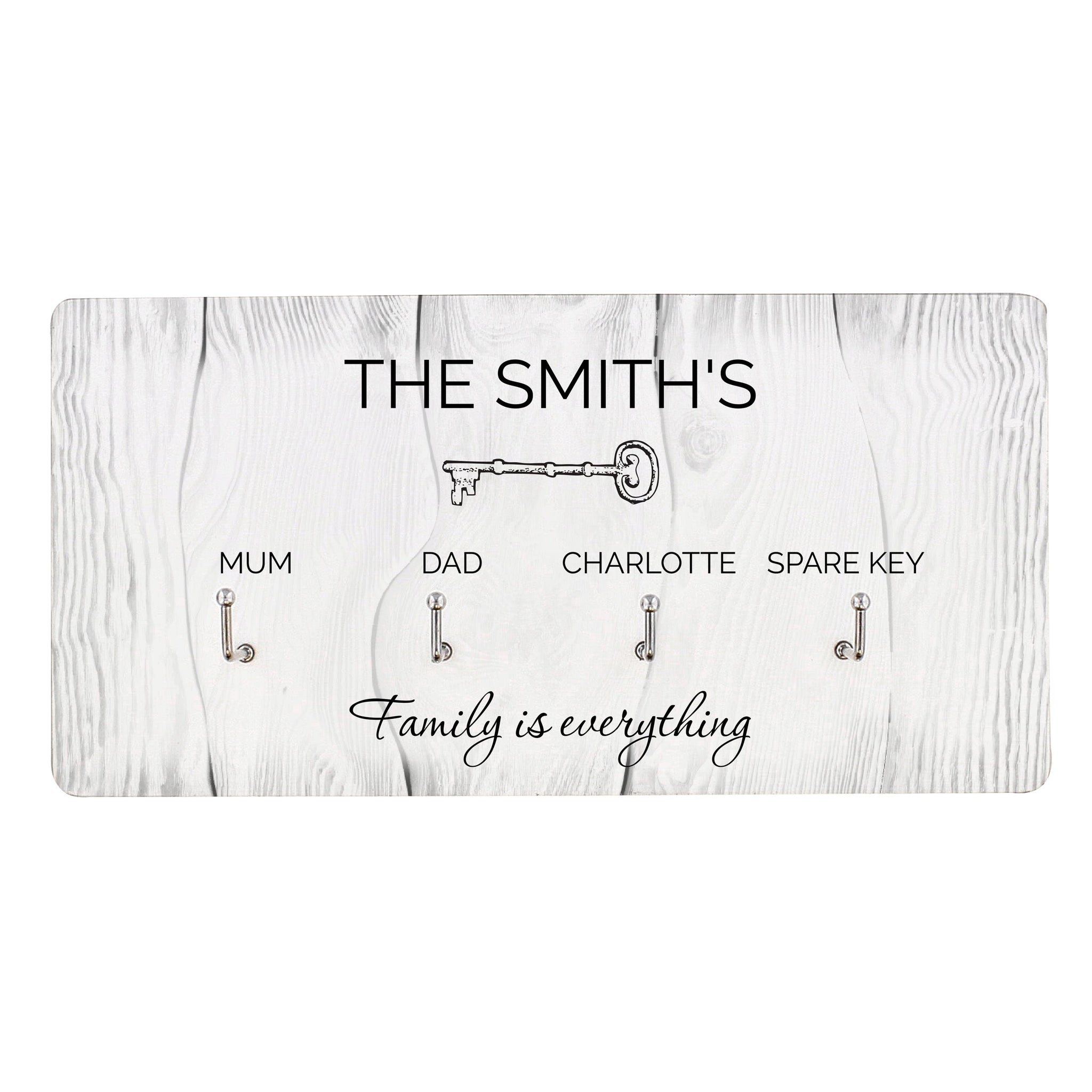 Personalised Family House Key Hooks: 8 - Signs & Plaques By Gift Moments
