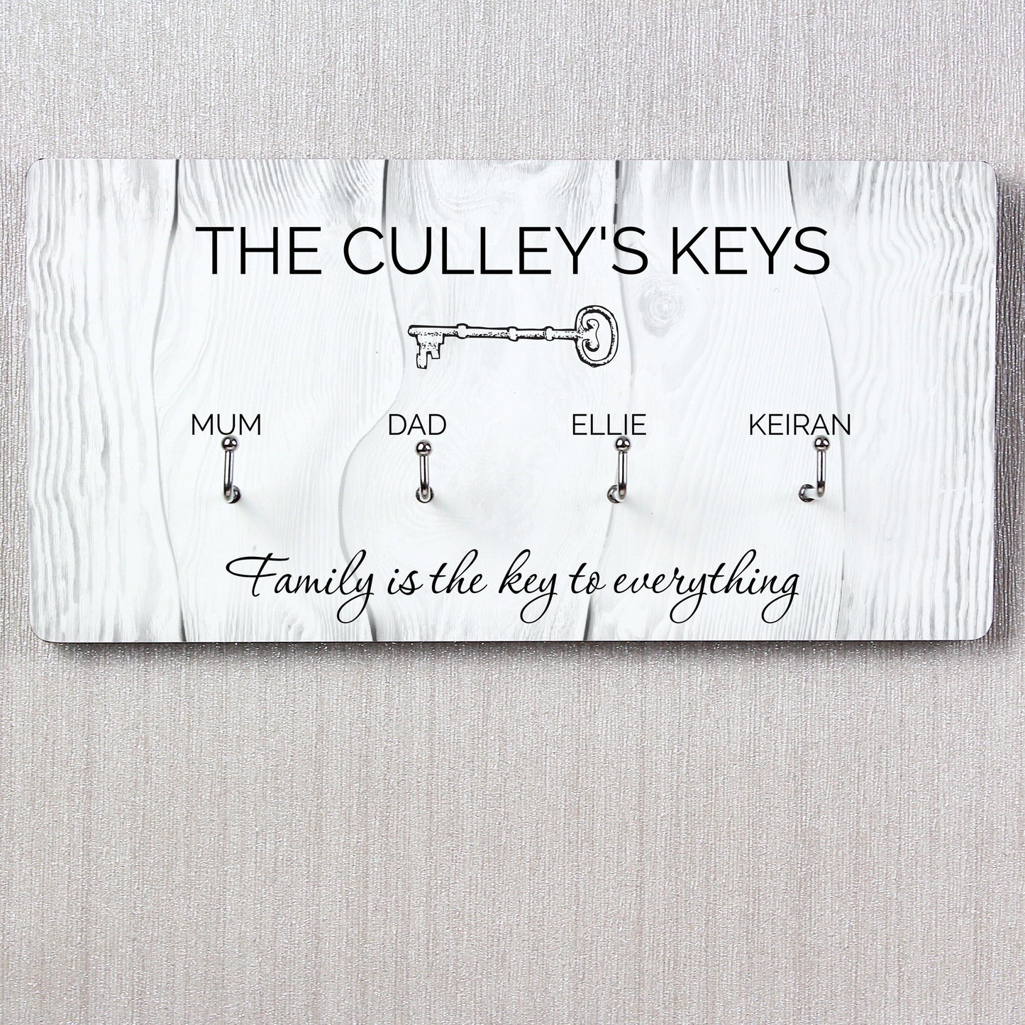 Personalised Family House Key Hooks: 6 - Signs & Plaques By Gift Moments