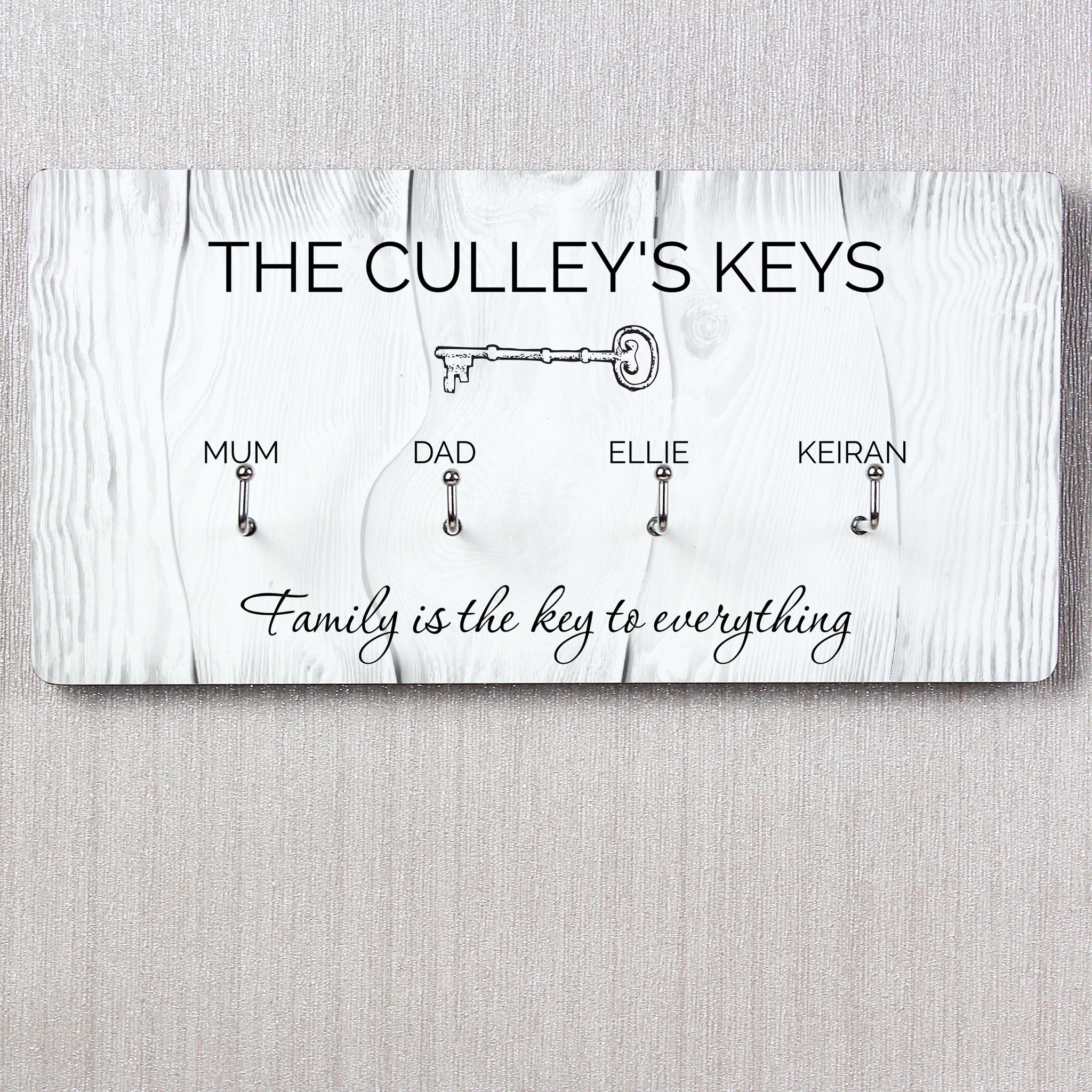 Personalised Family House Key Hooks: 6 - Signs & Plaques By Gift Moments