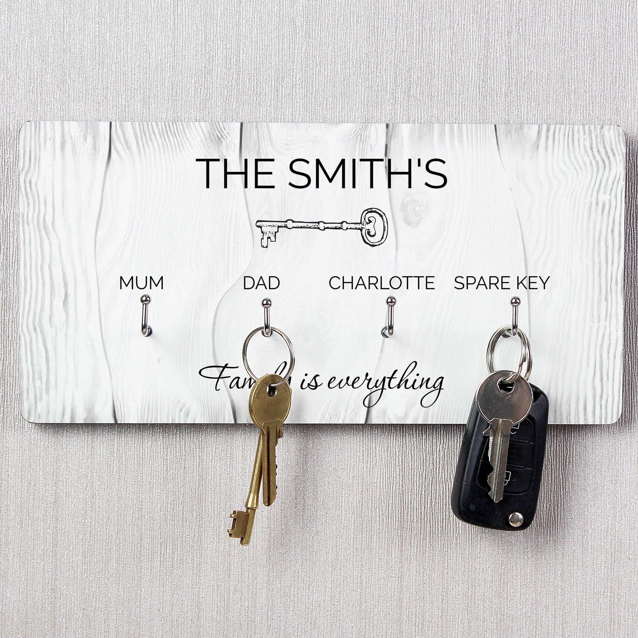 Personalised Family House Key Hooks: 1 - Signs & Plaques By Gift Moments