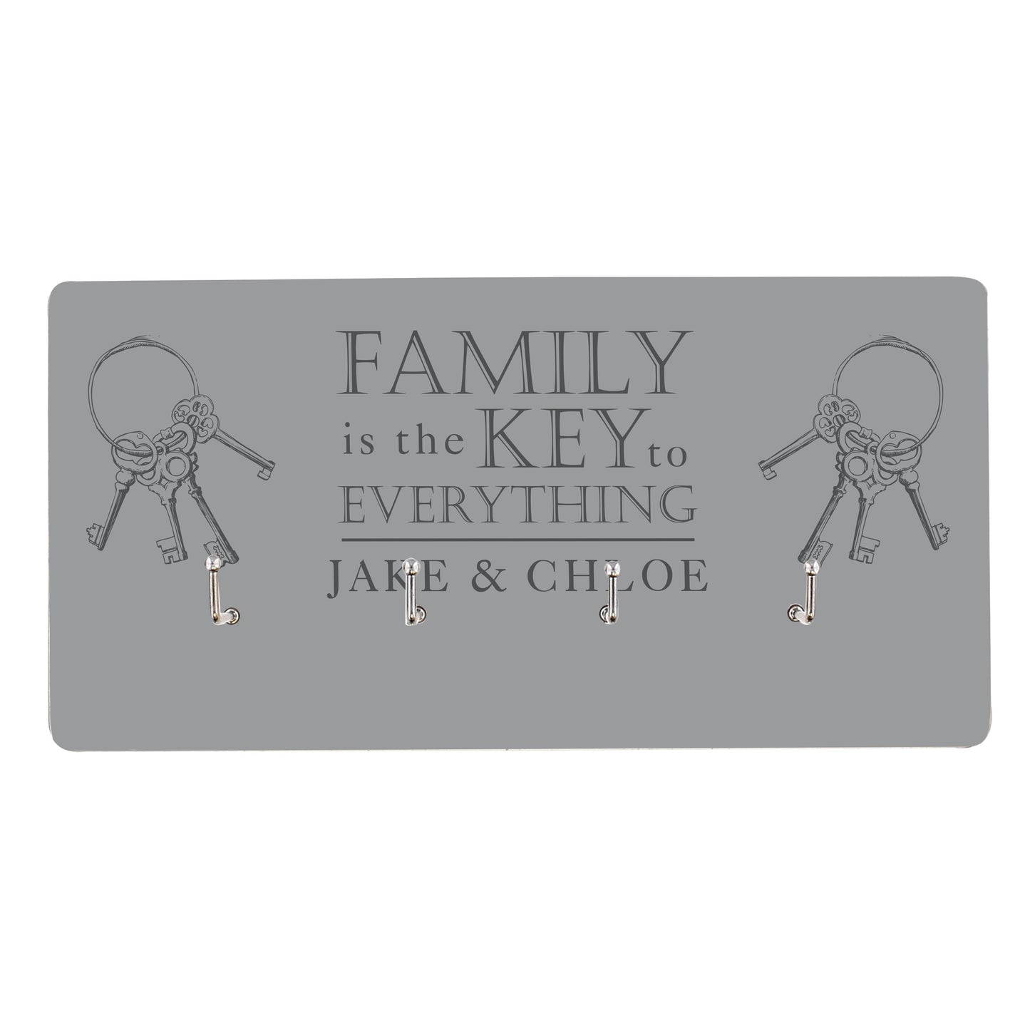 Personalised Family Key Hooks: 4 - Signs & Plaques By Gift Moments