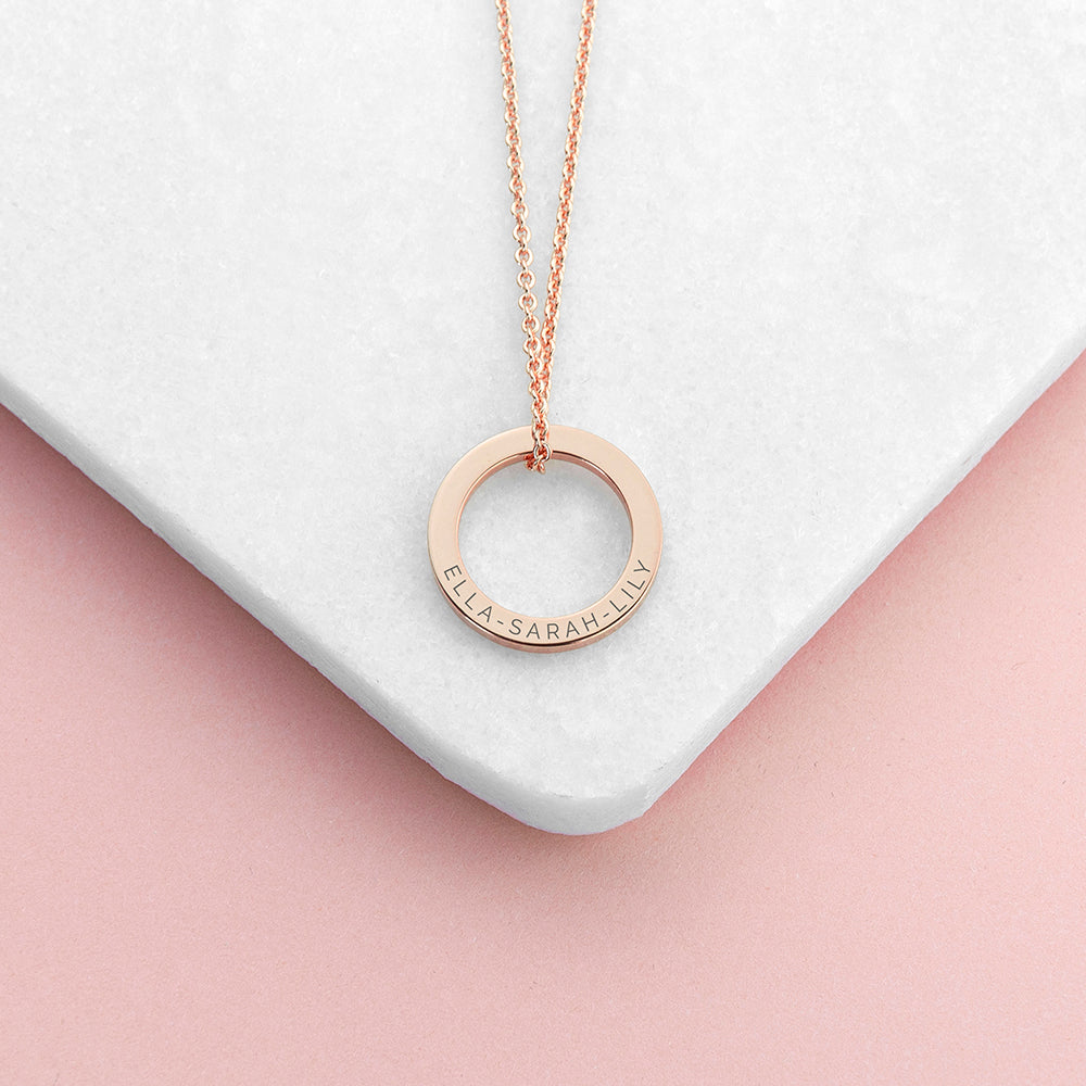 Personalised Family Ring Necklaces: 5 - Necklaces By Gift Moments