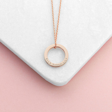 Personalised Family Ring Necklaces: 5 - Necklaces By Gift Moments