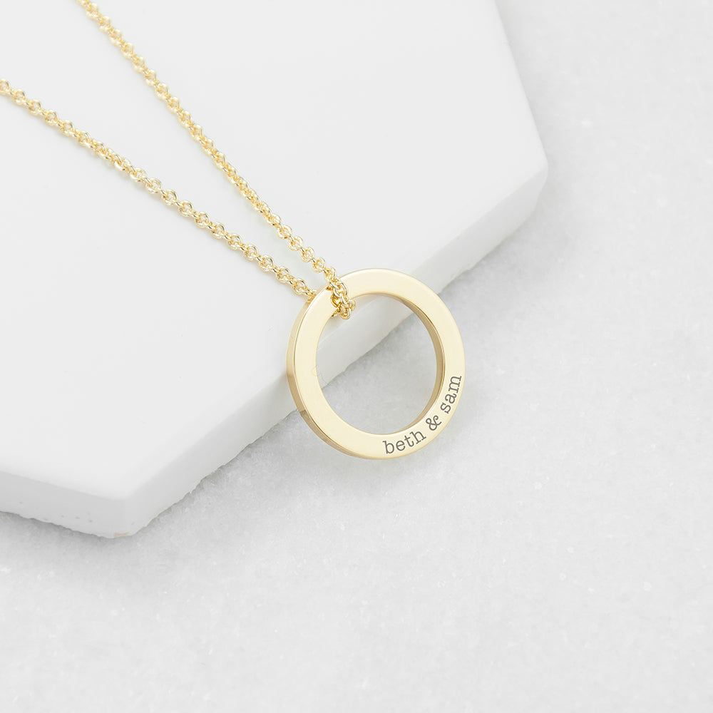 Personalised Family Ring Necklaces: 1 - Gold - Necklaces By Gift Moments