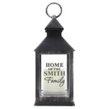 Personalised The Family Rustic Black Lantern: 4 - LED Lighting By Gift Moments