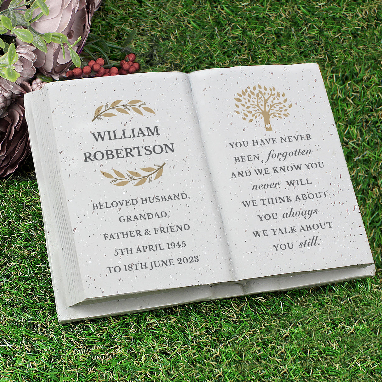 Personalised Family Tree Memorial Resin Book: 1 - Memorials By Gift Moments
