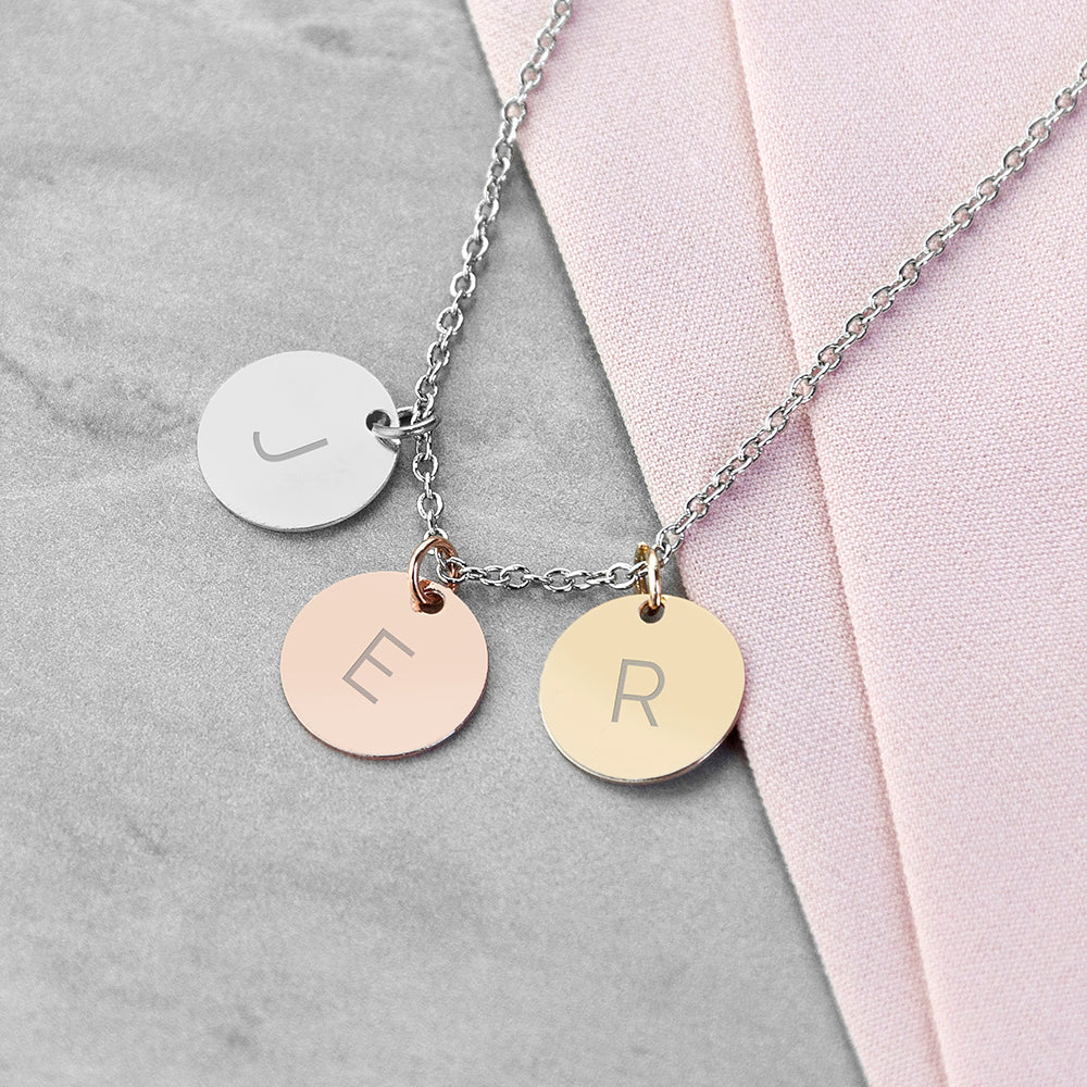 Personalised Triple Discs Family Necklace: 3 - Necklaces By Gift Moments