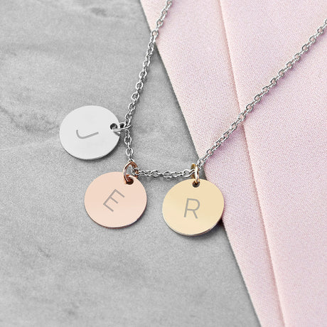 Personalised Triple Discs Family Necklace: 3 - Necklaces By Gift Moments