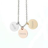 Personalised Triple Discs Family Necklace: 4 - Necklaces By Gift Moments