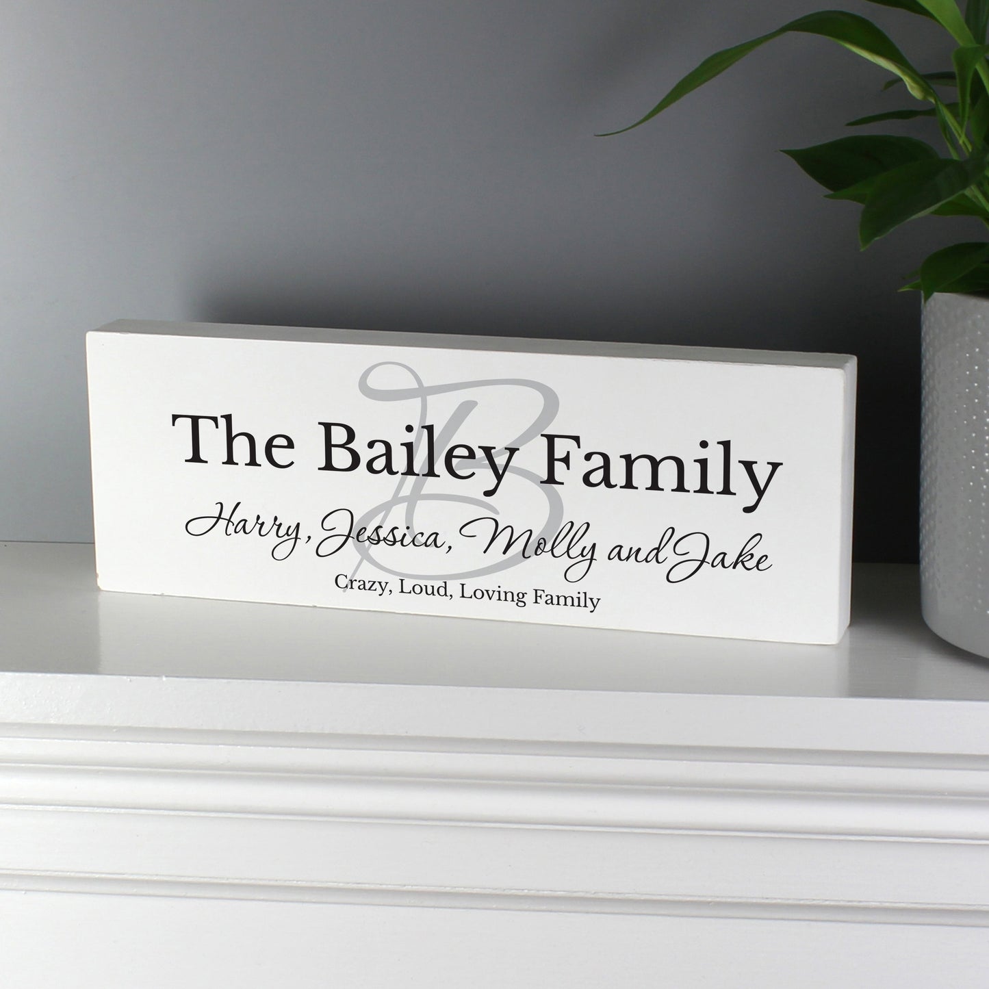 Personalised Family Wooden Block Sign: 1 - Signs & Plaques By Gift Moments