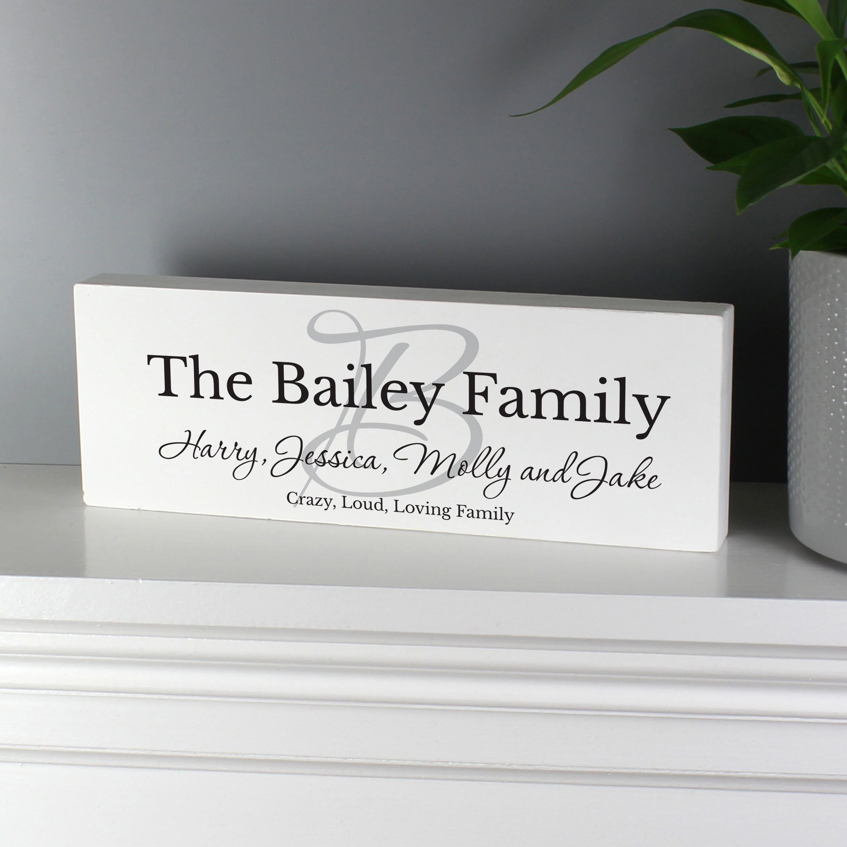 Personalised Family Wooden Block Sign - Shop Signs & Plaques At Gift Moments - 1