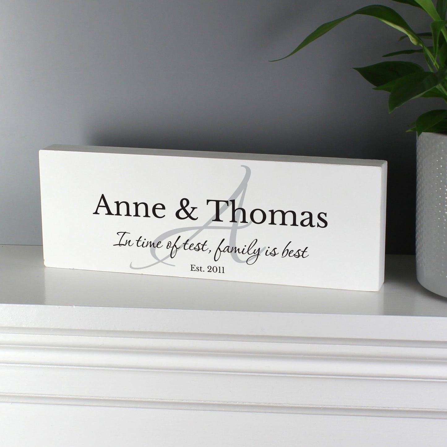 Personalised Family Wooden Block Sign: 4 - Signs & Plaques By Gift Moments