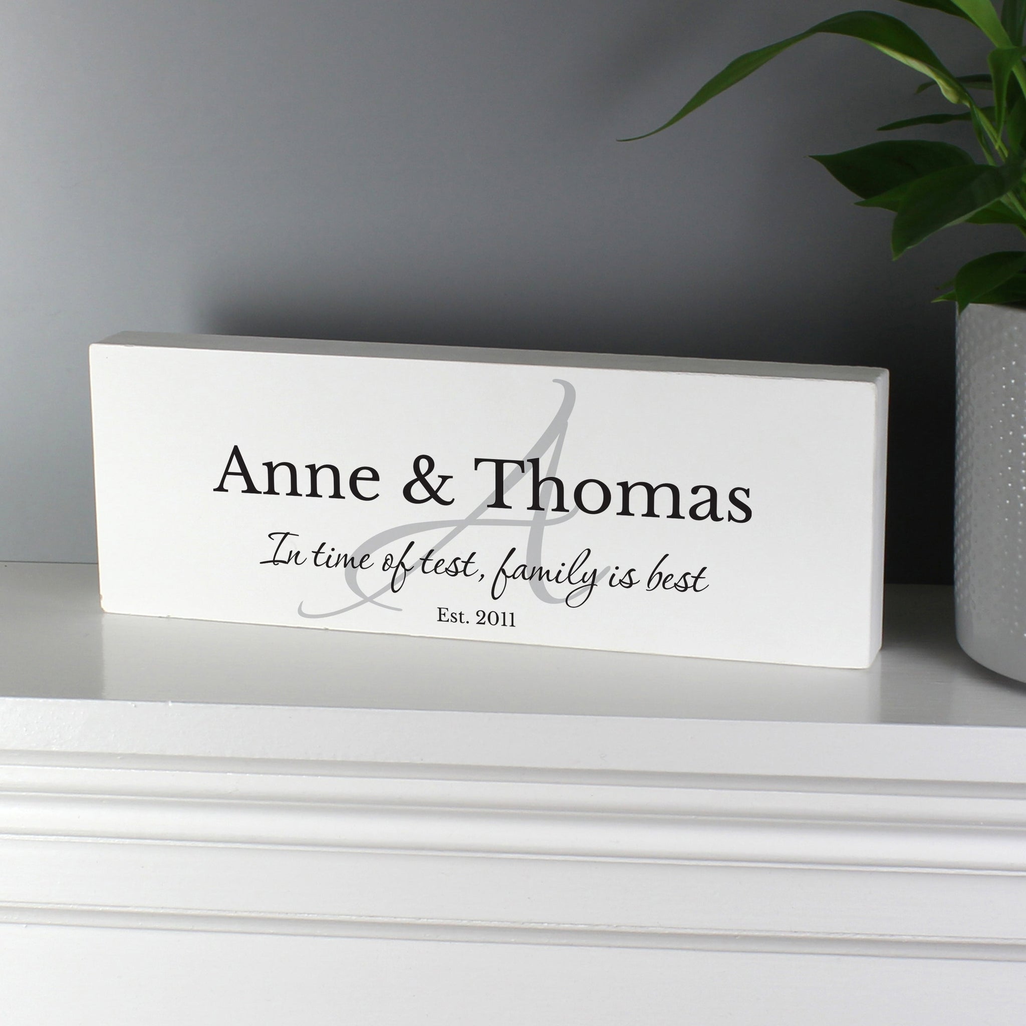 Personalised Family Wooden Block Sign: 4 - Signs & Plaques By Gift Moments