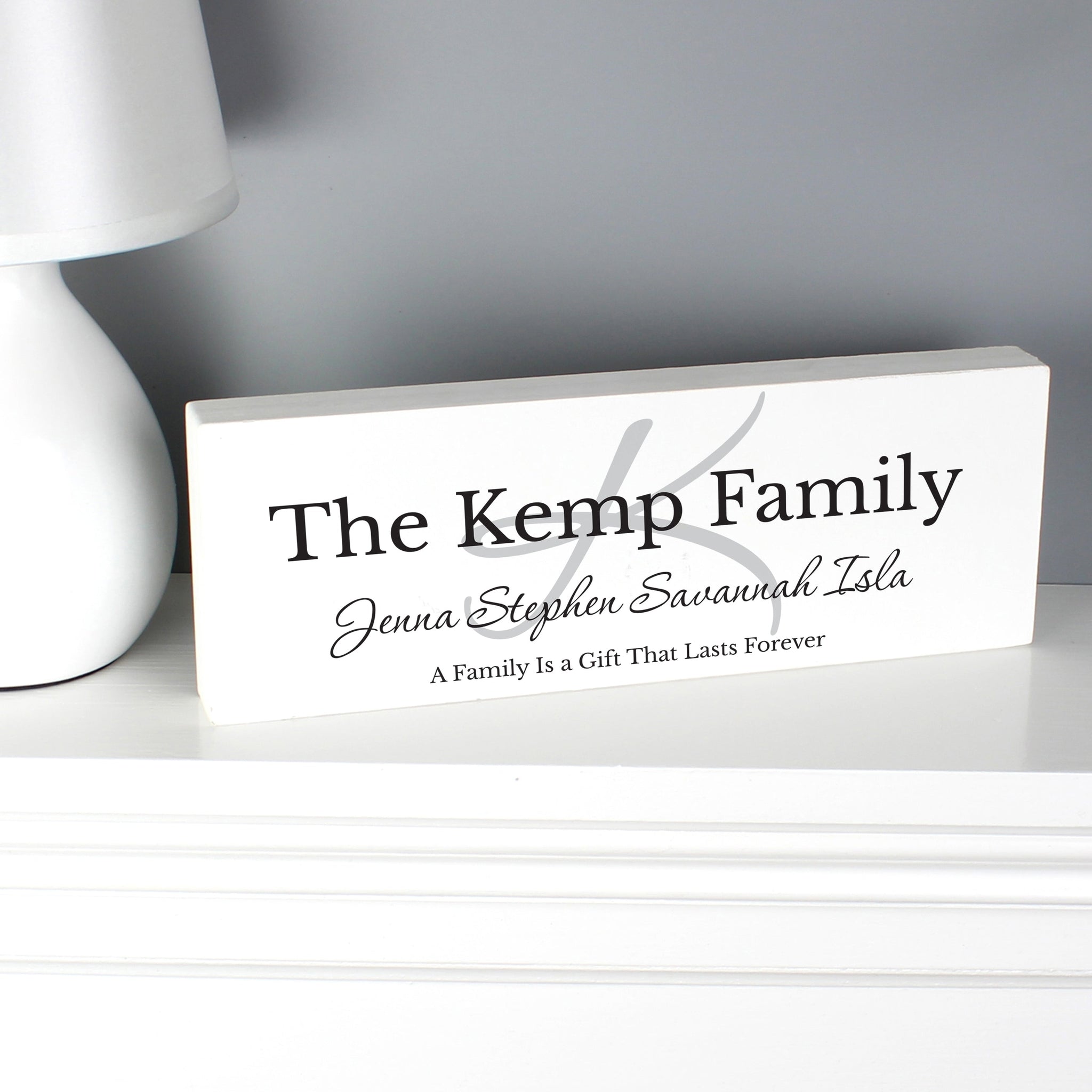 Personalised Family Wooden Block Sign: 2 - Signs & Plaques By Gift Moments