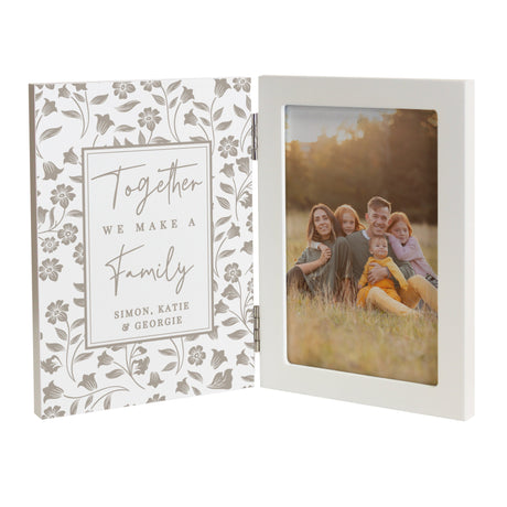 Personalised Family Wooden Hinged 6x4 Photo Frame: 4 - Photo Frames By Gift Moments