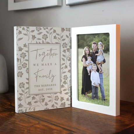Personalised Family Wooden Hinged 6x4 Photo Frame: 3 - Photo Frames By Gift Moments