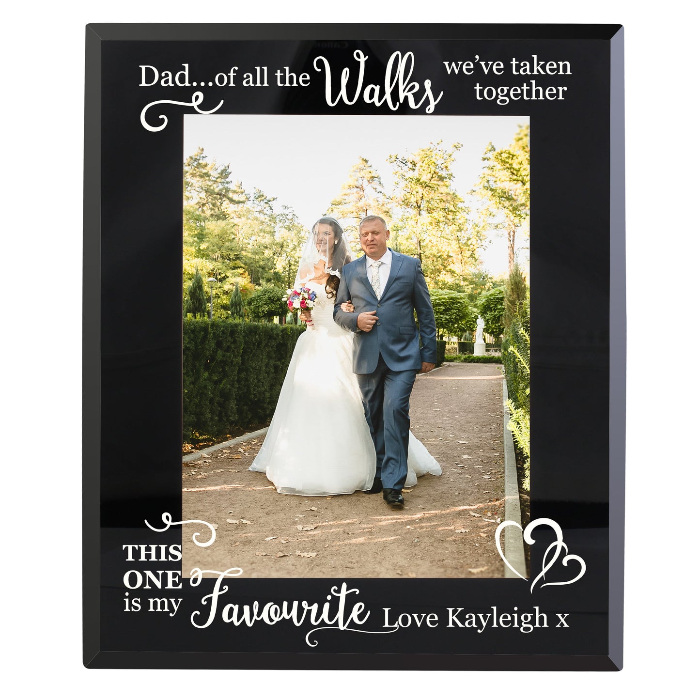 Personalised Father of the Bride Black Glass Photo Frame: 2 - Photo Frames By Gift Moments
