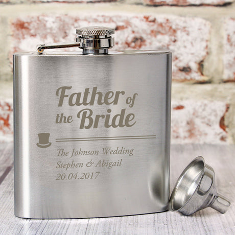 Personalised Father of the Bride Hip Flask: 1 - Hip Flasks By Gift Moments