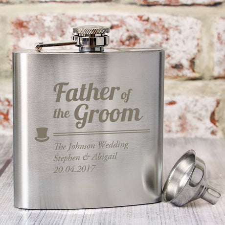 Personalised Father of the Groom Hip Flask: 3 - Hip Flasks By Gift Moments