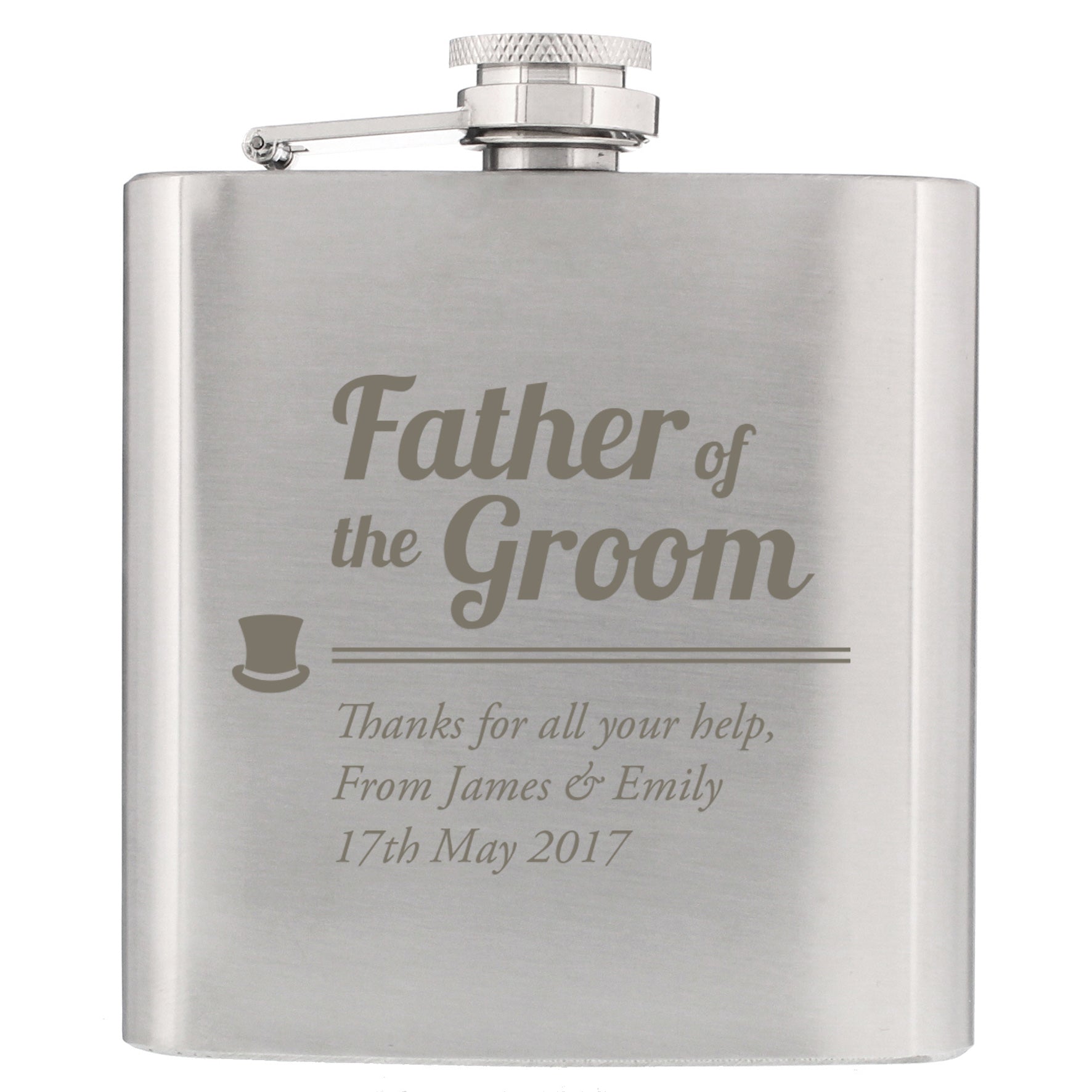 Personalised Father of the Groom Hip Flask: 2 - Hip Flasks By Gift Moments