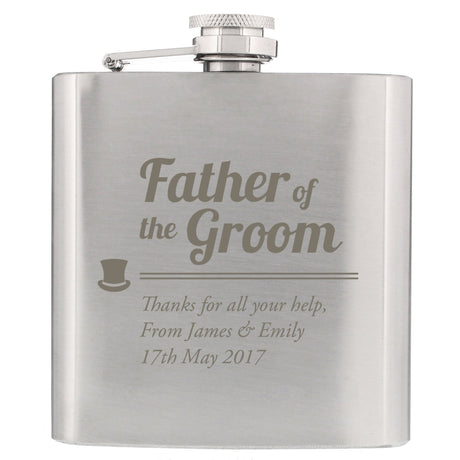 Personalised Father of the Groom Hip Flask: 2 - Hip Flasks By Gift Moments