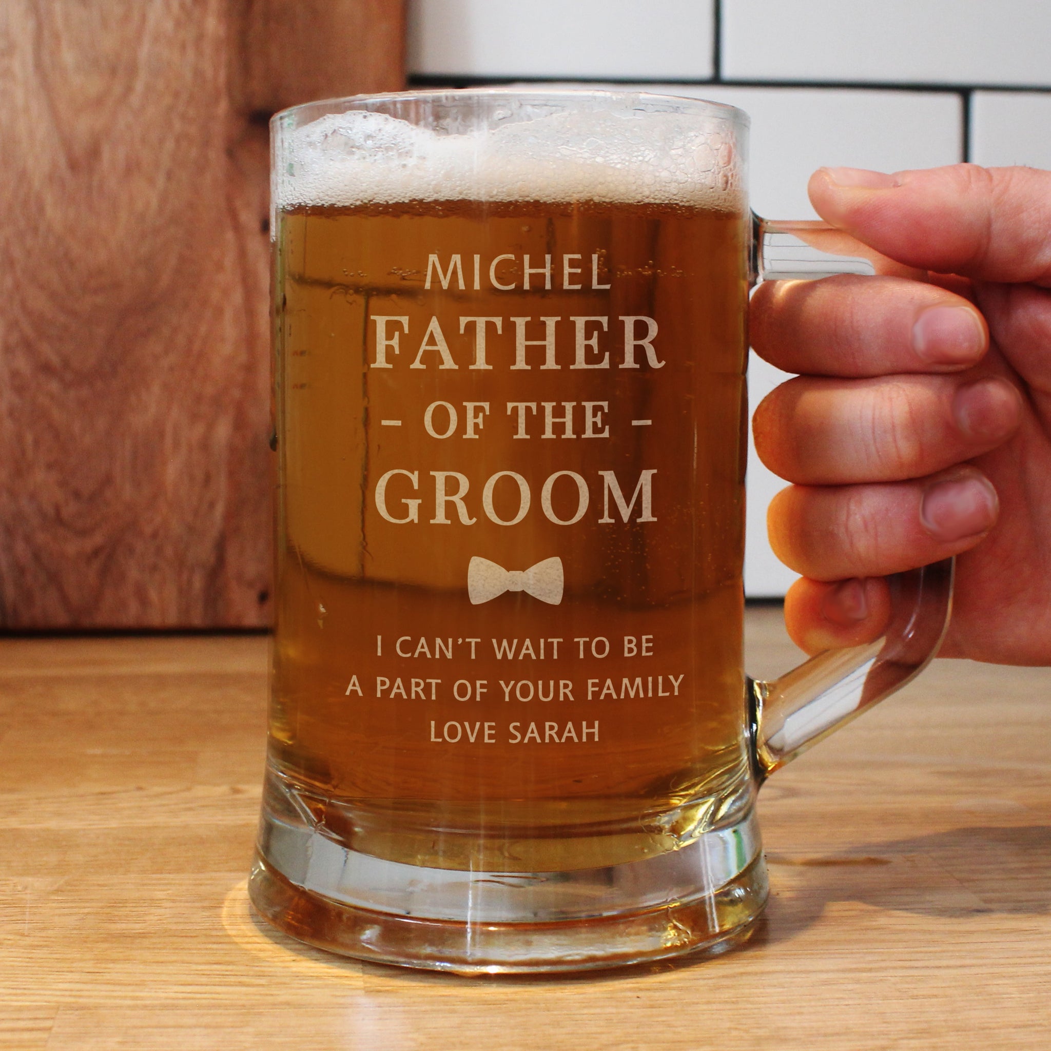 Personalised Father of the Groom Pint Stern Tankard: 2 - Tankards By Gift Moments