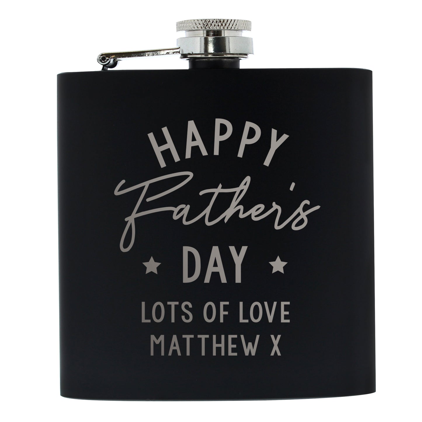 Personalised Father’s Day Black Hip Flask: 3 - Hip Flasks By Gift Moments