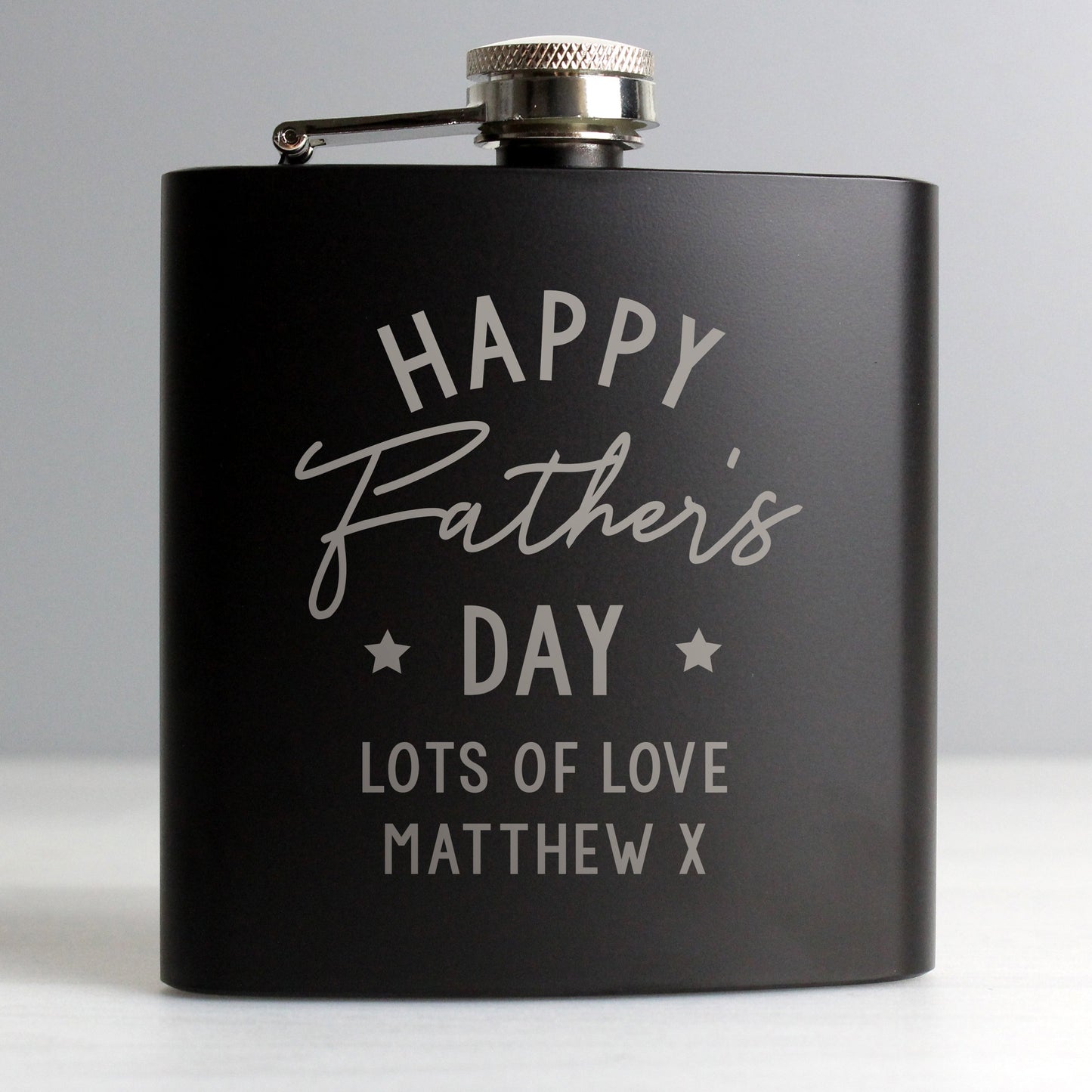 Personalised Father’s Day Black Hip Flask: 2 - Hip Flasks By Gift Moments