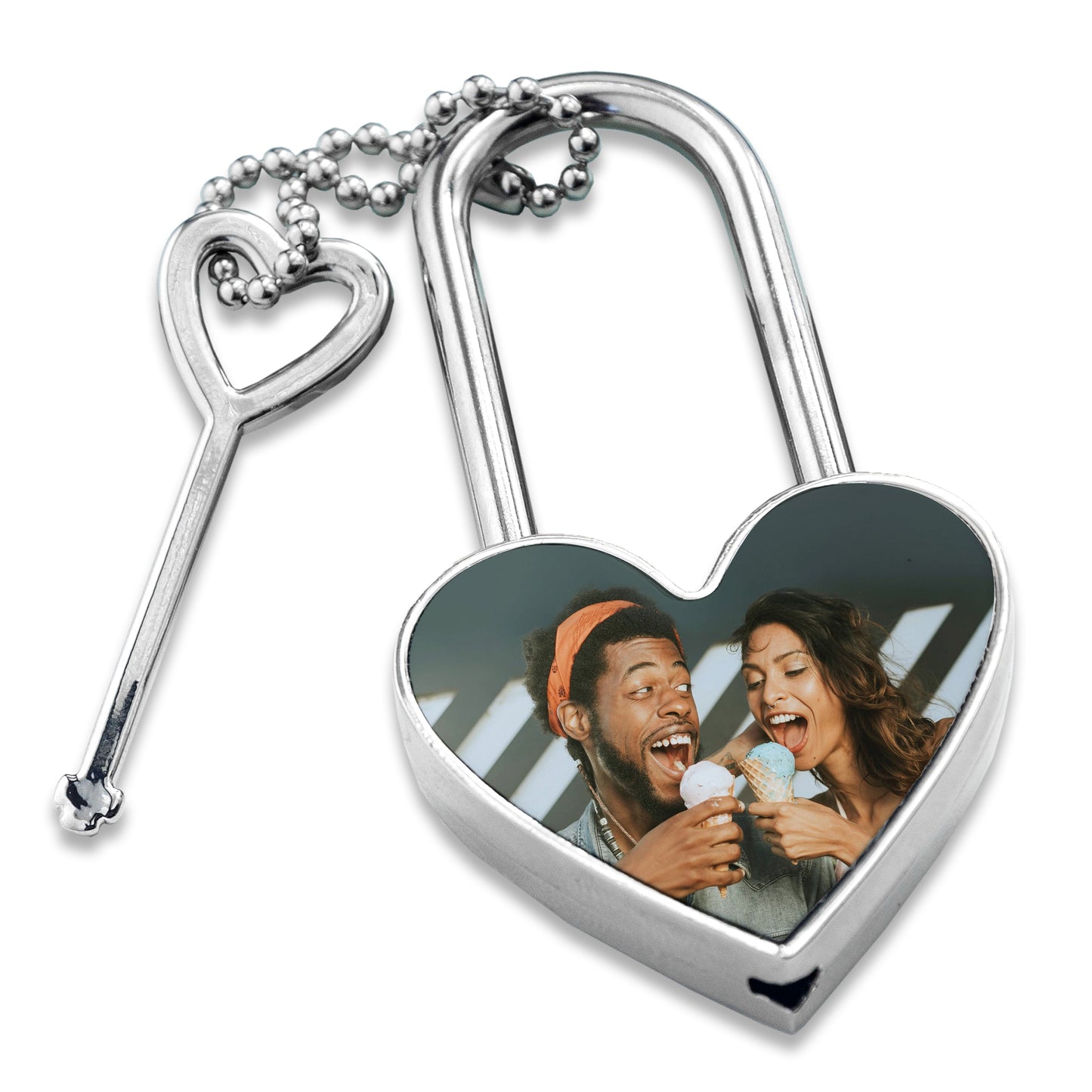 Personalised Favourite Memory Heart Padlock: 6 - Keyrings By Gift Moments