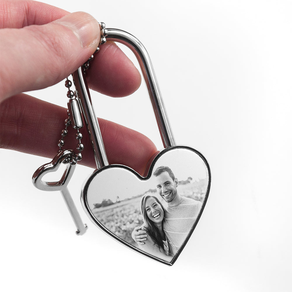 Personalised Favourite Memory Heart Padlock: 5 - Keyrings By Gift Moments
