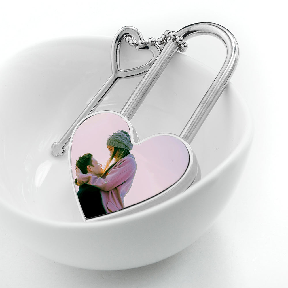 Personalised Favourite Memory Heart Padlock: 4 - Keyrings By Gift Moments