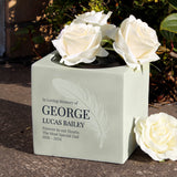 Personalised Feather Memorial Vase: 1 - Memorials By Gift Moments