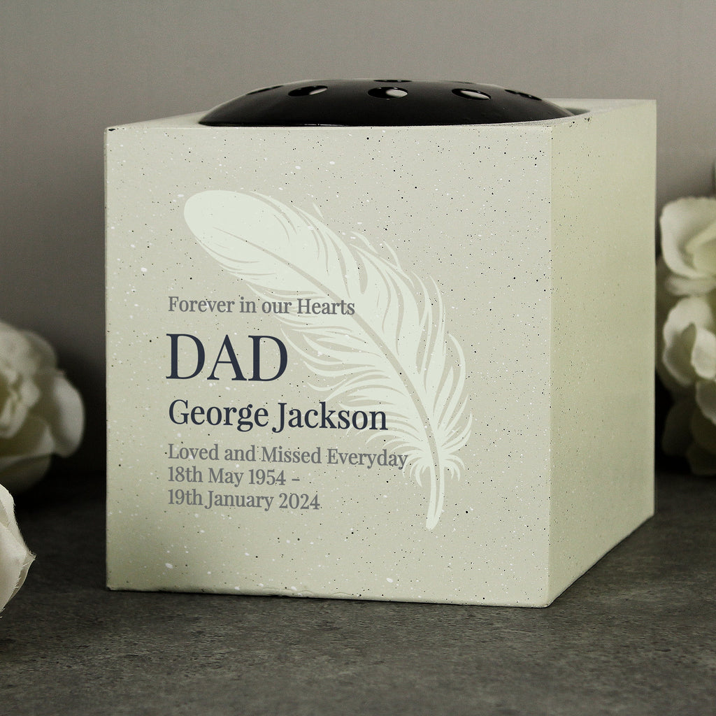 Personalised Feather Memorial Vase - Shop Memorials At Gift Moments - 2