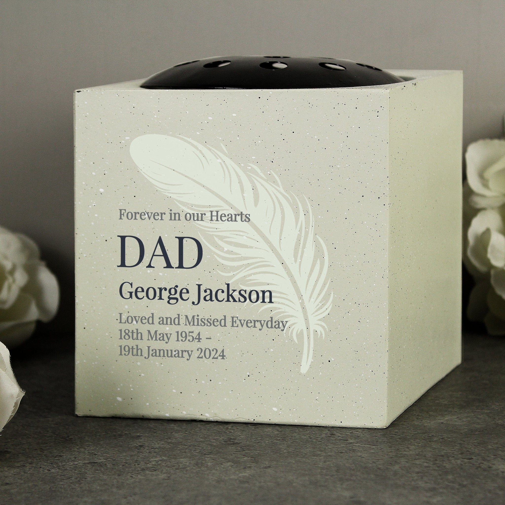 Personalised Feather Memorial Vase: 2 - Memorials By Gift Moments