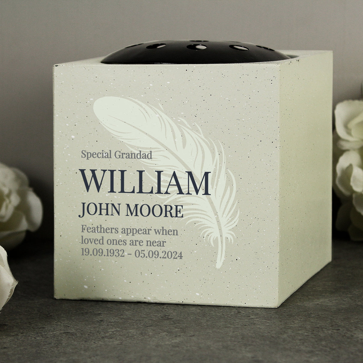 Personalised Feather Memorial Vase: 3 - Memorials By Gift Moments