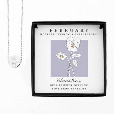 Personalised February Birth Flower Necklace and Box: 5 - Necklaces By Gift Moments