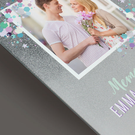 Personalised Festival Style 4x4 Glitter Glass Photo Frame: 4 - Photo Frames By Gift Moments